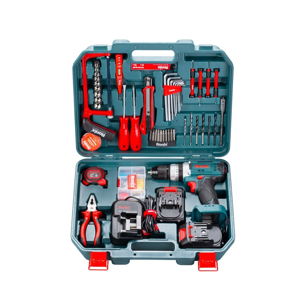مجموعه 53 عددی دریل پیچ‌گوشتی شارژی چکشی رونیکس مدل RS-8620 - نمای 2